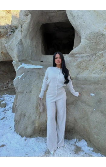 Taş Çıtçıtlı Triko İkili Takım