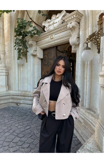 Taş Short Kruvaze Trençkot