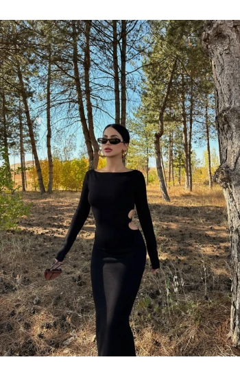 Yan Tokalı Triko Elbise