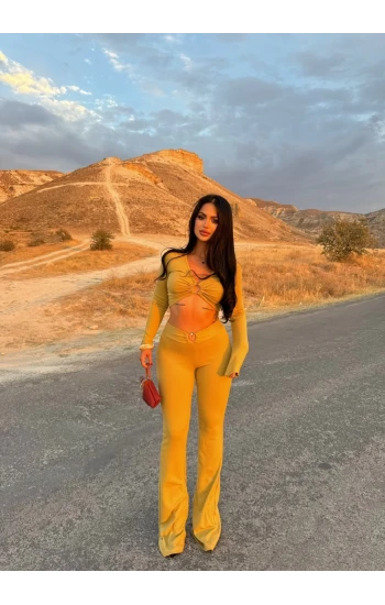 Yeşil Halka Detay Fitilli İkili Takım