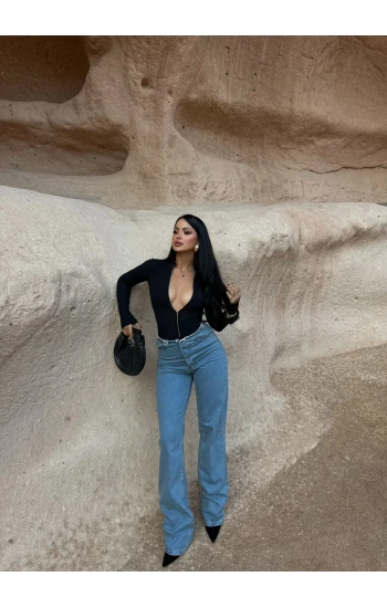 Yüksek Bel Straight Pantolon