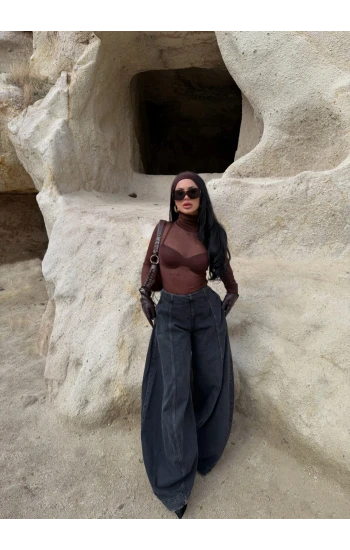 Yüksek Bel Süper Baggy Pantolon