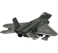 Ctoy Sürtmeli Çek Bırak F-22 Savaş Uçağı Koyu Gri