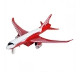 Metal Çekbırak Işıklı Sesli Yolcu Uçağı - Kırmızı