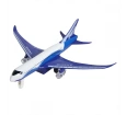 Metal Çekbırak Işıklı Sesli Yolcu Uçağı - Mavi