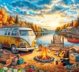 Ks Games Vosvos Camp Fire At Sunset Puzzle - 1000 parça