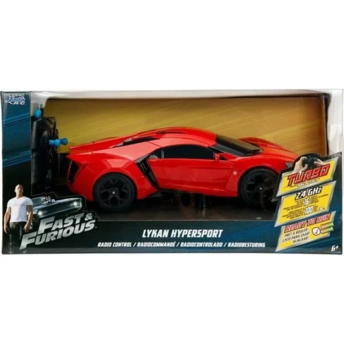 1:16 Jada Hızlı ve Öfkeli Fast & Furious RC Lykan Hypersport Uzaktan Kumandalı Araba 206005