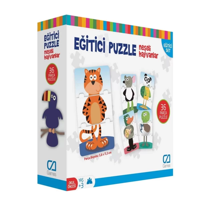 36 Parça Puzzle : Neşeli Hayvanlar