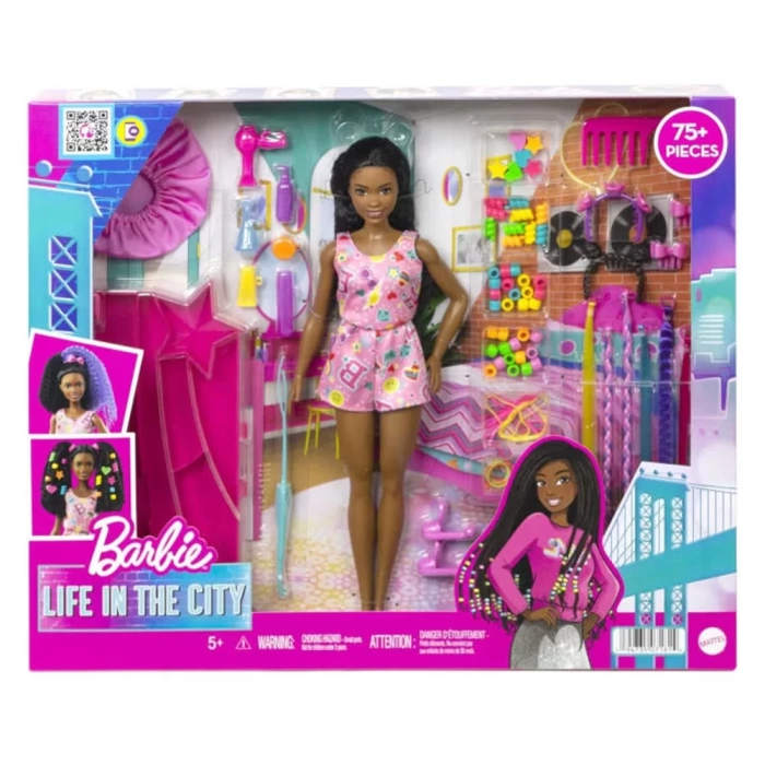 Barbie Brooklyn Eğlenceli Saçlar Oyun Seti HHM39