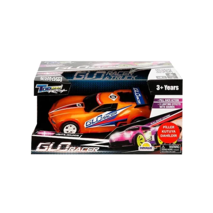 1:16 Uzaktan Kumandalı Sesli ve Işıklı Glo Racer Araba 28 cm. - Turuncu