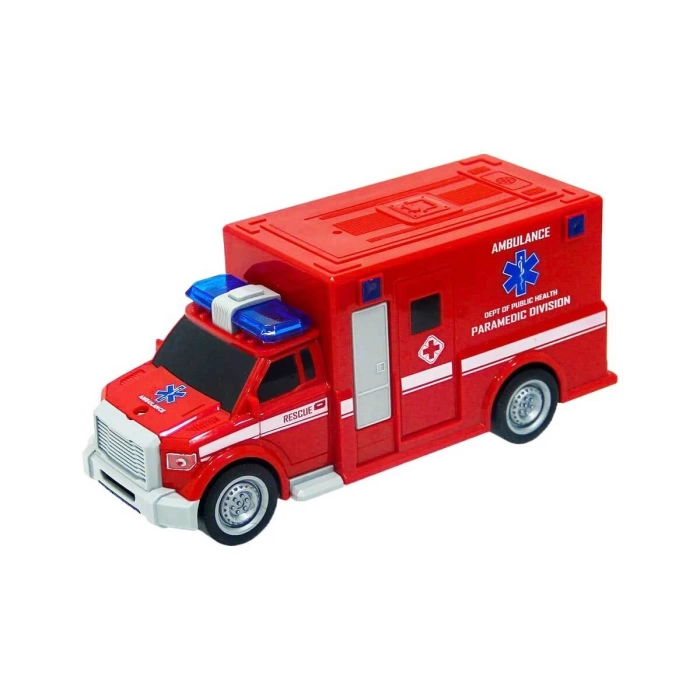 1:20 Maxx Wheels Sesli ve Işıklı Ambulans - Kırmızı