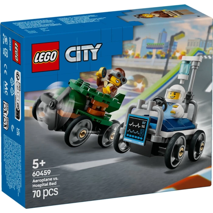 60459 LEGO® City Uçak, Hastane Yatağına Karşı Yarış Arabası Paketi