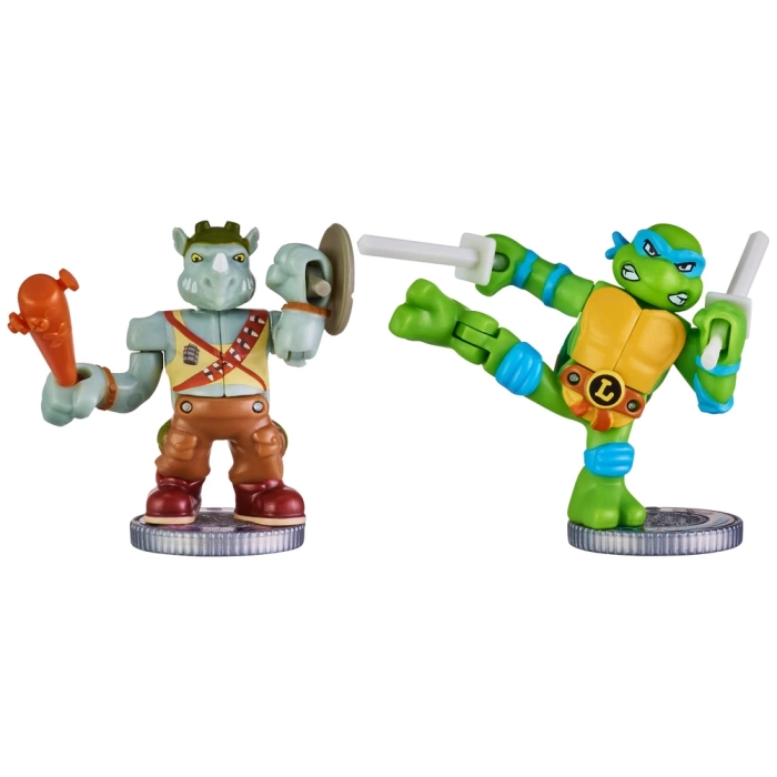 Akedo Teenage Mutant Ninja Turtles Versus Pack - Leonardo Vs Rocksteady