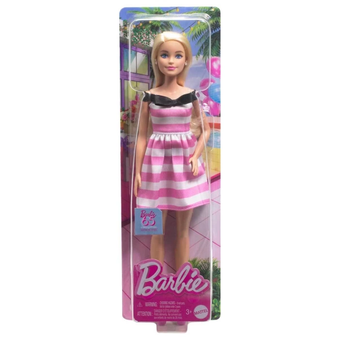 Barbie 65.Yıl Özel Pembe Elbiseli Bebek HTH66