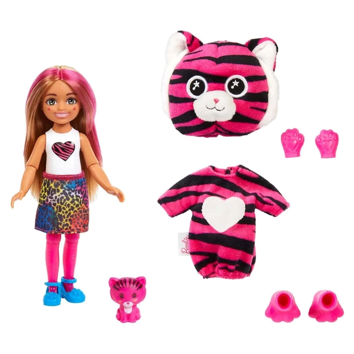 Barbie Cutie Reveal Bebekler Chelsea Tropikal Orman Serisi Kaplan HKR15