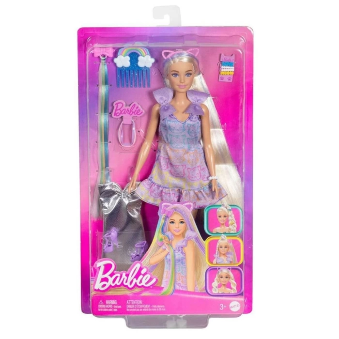 Barbie Upuzun Muhteşem Saçlı Bebekler Saç Tasarım Oyun Seti JCT72