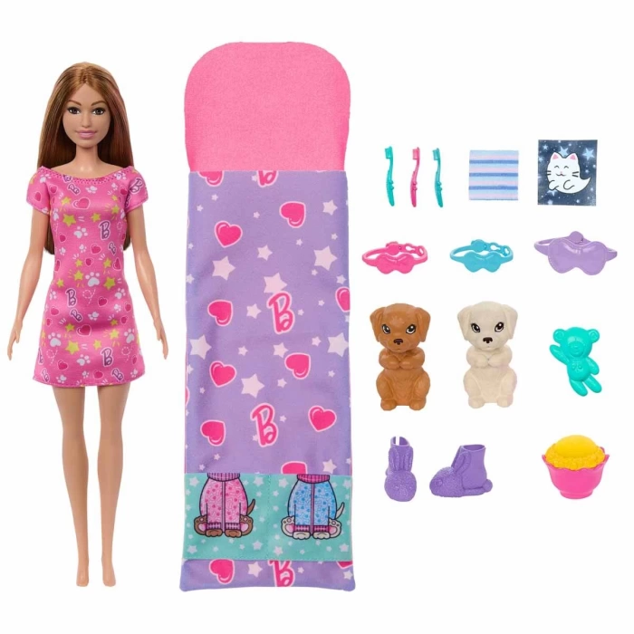 Barbie ve Köpekçikleri Pijama Partisi Oyun Seti HXN01