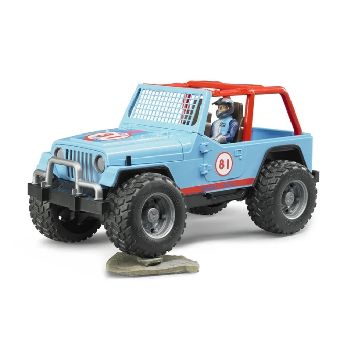 Bruder Jeep Cross Safari̇ Aracı ve Kasklı Pi̇lotu