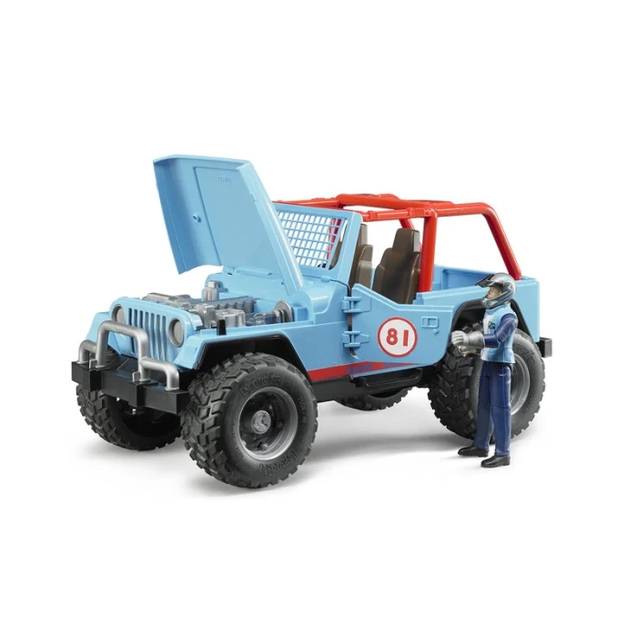 Bruder Jeep Cross Safari̇ Aracı ve Kasklı Pi̇lotu