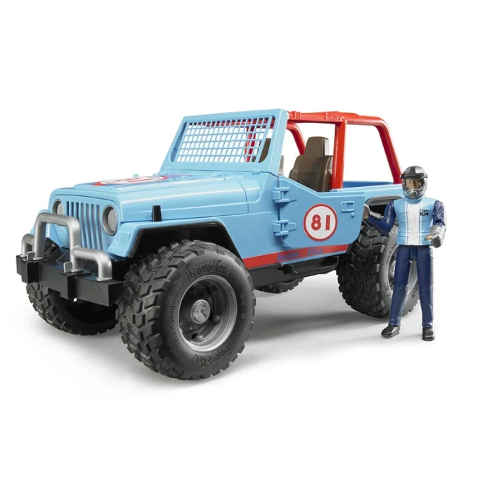 Bruder Jeep Cross Safari̇ Aracı ve Kasklı Pi̇lotu