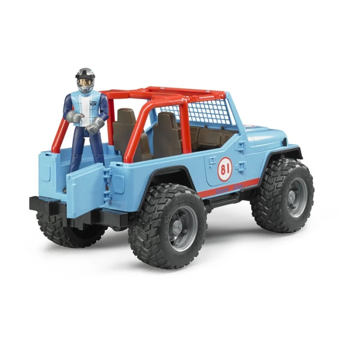 Bruder Jeep Cross Safari̇ Aracı ve Kasklı Pi̇lotu