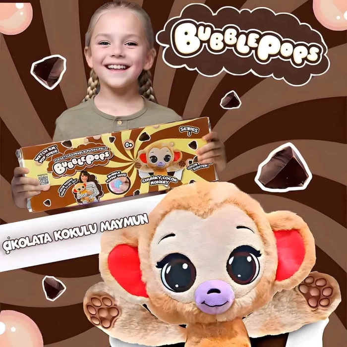 Bubble Pops Kokulu Peluş S1 - Çikolata Kokulu Maymun