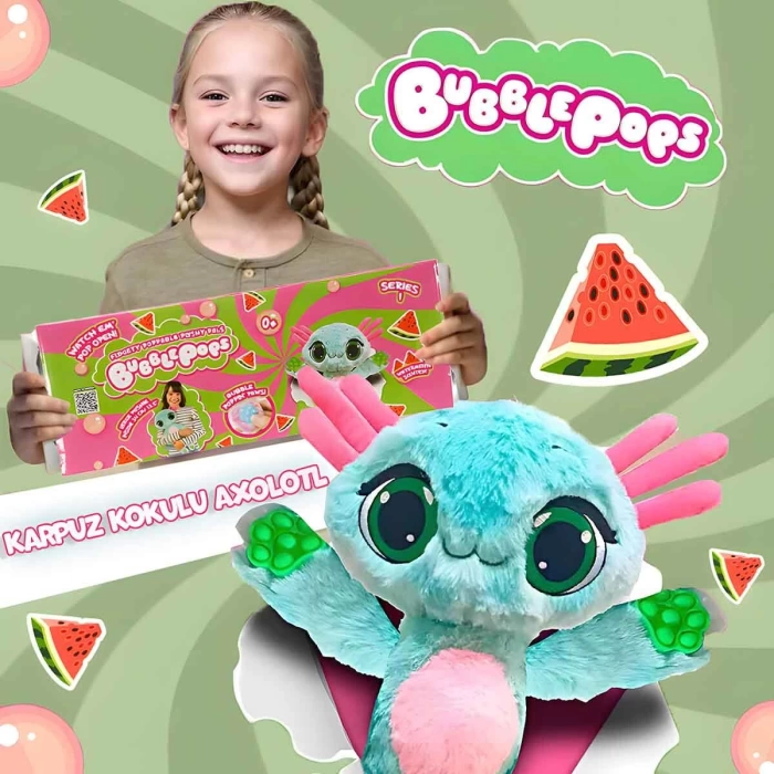 Bubble Pops Kokulu Peluş S1 - Karpuz Kokulu Axolotl