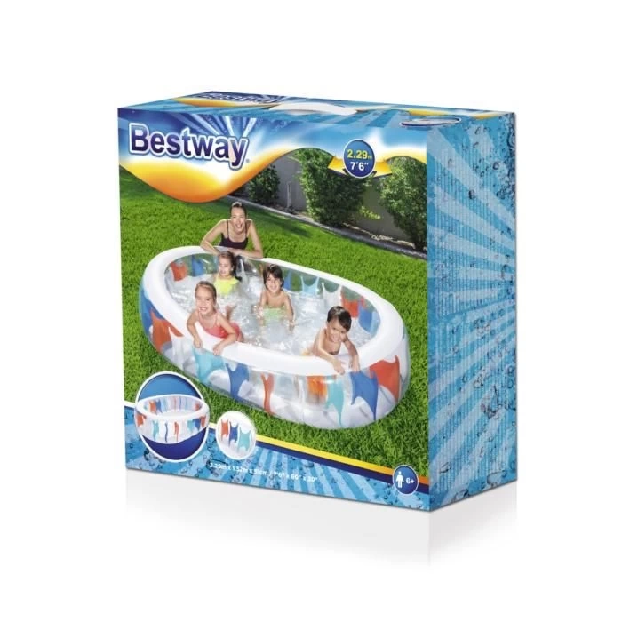 BW54066 Bestway Şişme Eliptik Aile Havuzu 76x60x20