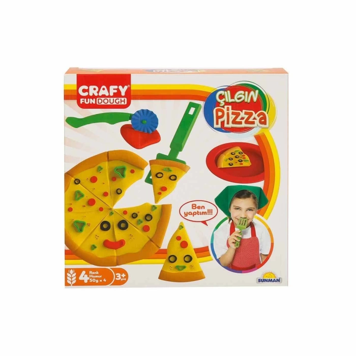 Crafy Çılgın Pizza Oyun Hamuru Seti 200 g 10 Parça