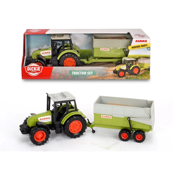 Dickie Toys Claas Çiftlik Traktörü ve Römorku