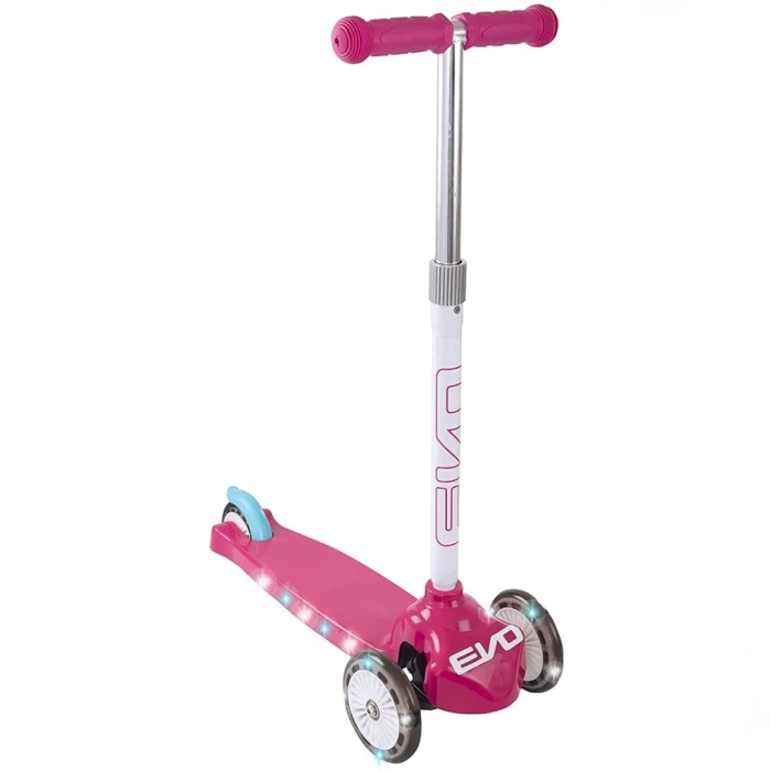 Evo 3 Tekerlekli Moven Groove Işıklı Pembe Scooter