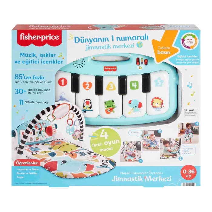 Fisher Price Sesli ve Işıklı Neşeli Hayvanlar Piyanolu Oyun Halısı HWY49