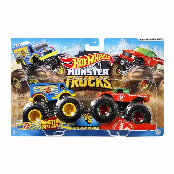 Hot Wheels Monster Trucks 1:64 Ölçek 2li Paketler FYJ64 - Hissy Fit-Ratical Racer