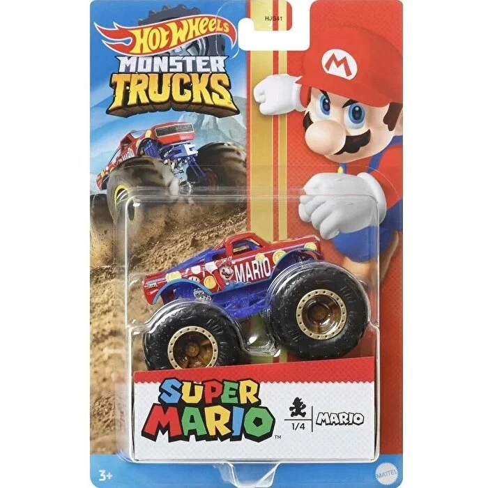 Hot Wheels Monster Trucks Gösteri Dünyası Temalı 1:24 Arabalar Mario HCR75