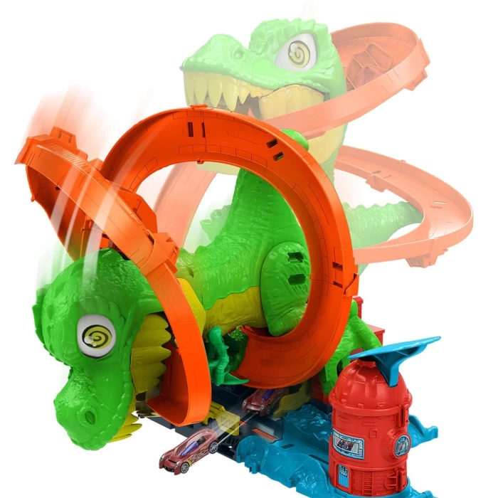 Hot Wheels T-Rex ve İtfaiye İstasyonu Oyun Seti JBM73