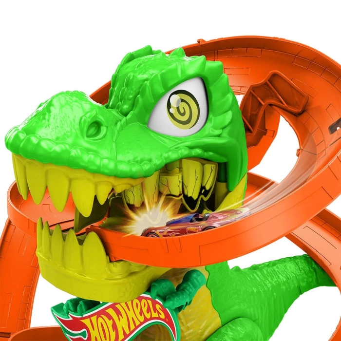 Hot Wheels T-Rex ve İtfaiye İstasyonu Oyun Seti JBM73