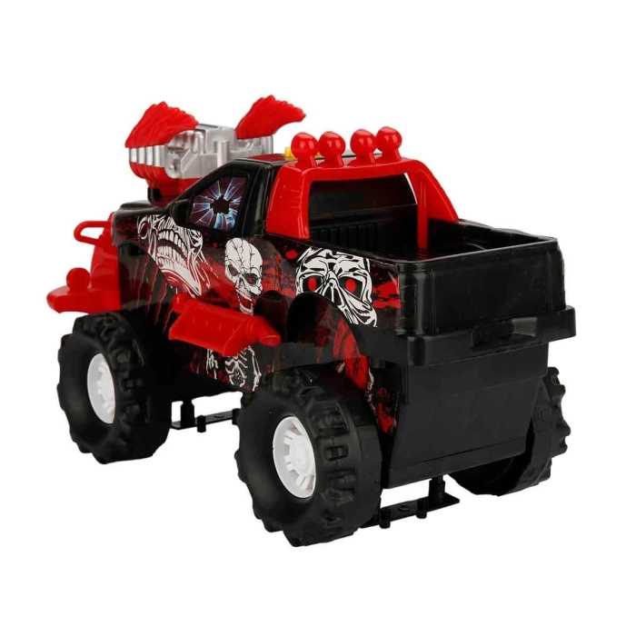 Maxx Wheels Monster Hunt Sesli ve Işıklı Motorize Araba 30 cm. - Kırmızı