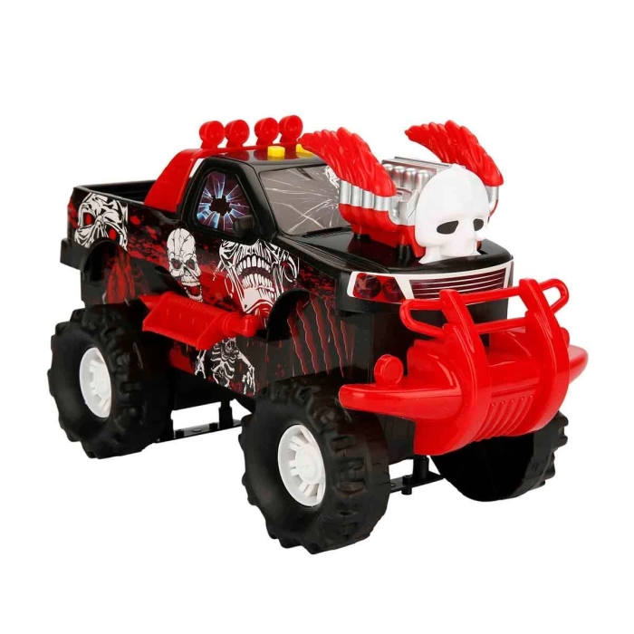 Maxx Wheels Monster Hunt Sesli ve Işıklı Motorize Araba 30 cm. - Kırmızı