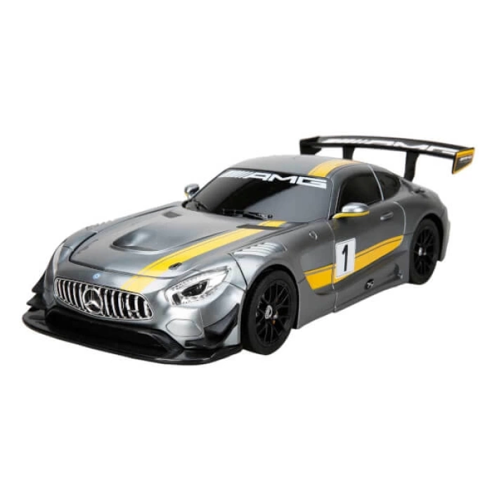 Mercedes Benz AMG GT3 Dönüşebilen Uzaktan Kumandalı Sesli ve Işıklı Araba - Sarı-Gri