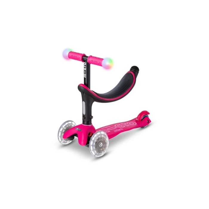 Micro Mini2Grow Deluxe Magic LED 3 Tekerlekli Scooter Pink