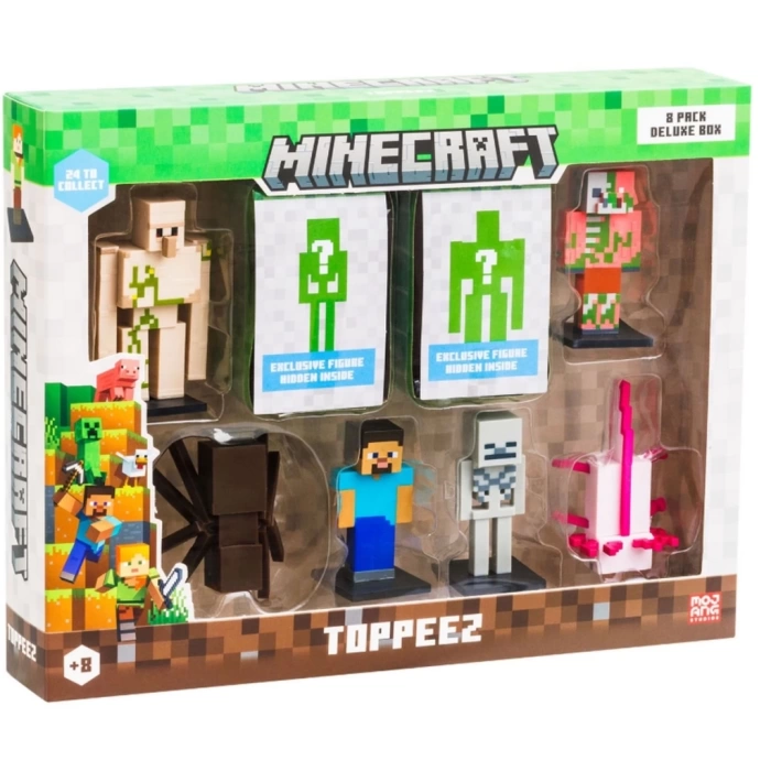 Minecraft 3D Figür Kalem Başlığı Toppeez 8li