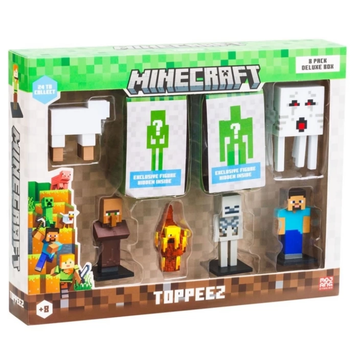 Minecraft 3D Figür Kalem Başlığı Toppeez 8li