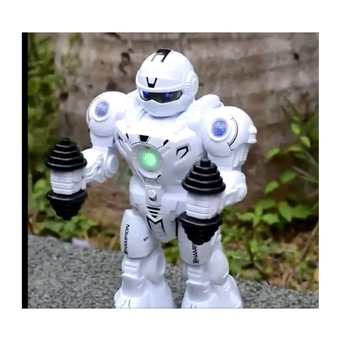 Sesli Ve Işıklı Sporcu Robot - Siyah