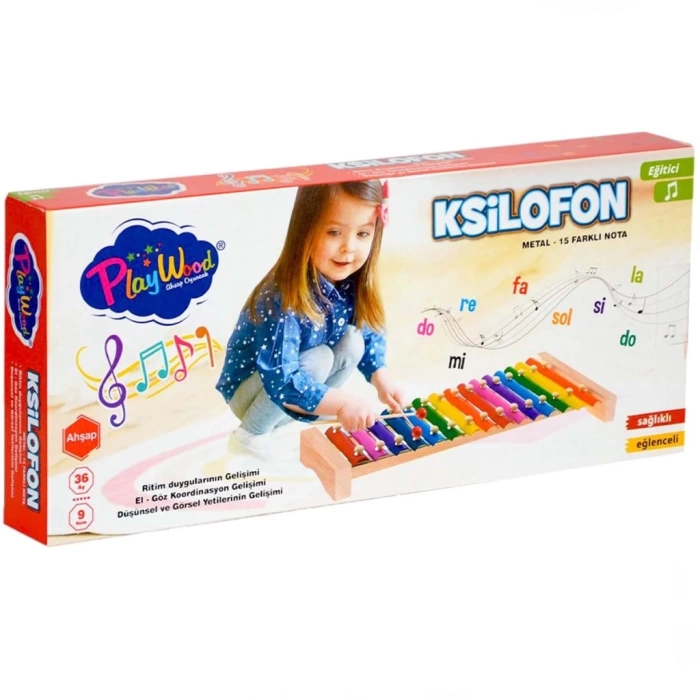 Playwood Eğitici Ahşap 15 Notalı Ksilofon