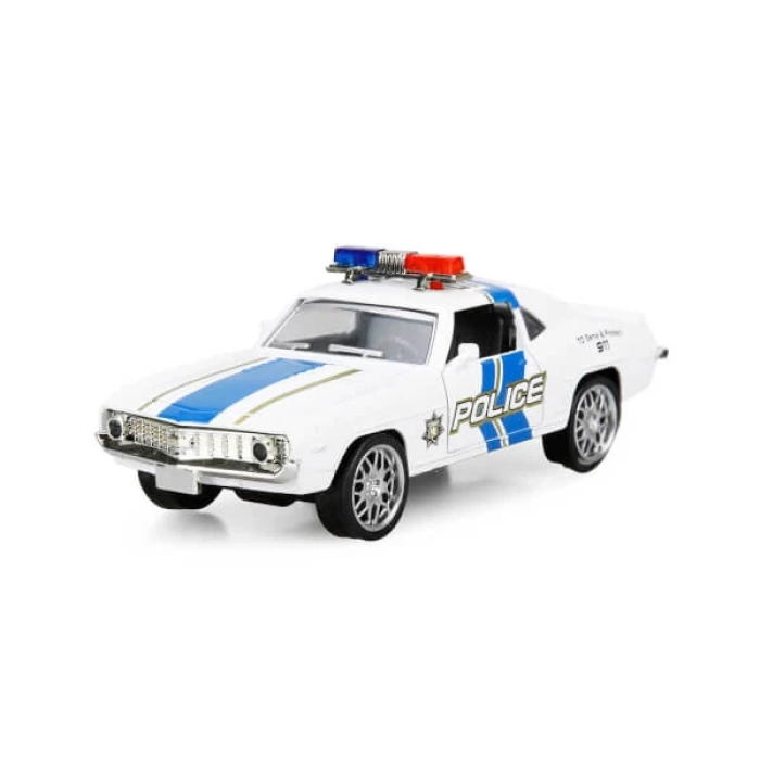 Maxx Wheels Işıklı Amerikan Polis Model Arabalar 12 cm. - Beyaz