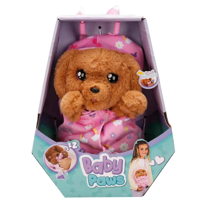 Sesli Baby Paws Yavru Köpek Peluş BAW01000 - Cocker Pembe Çanta