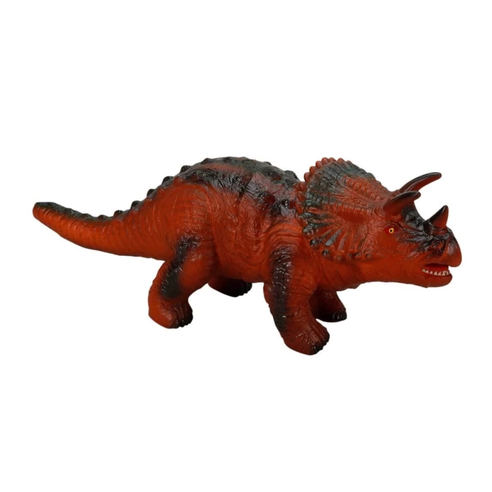 Sesli Dinozorlar 40 cm - Triceratops Turuncu-Siyah