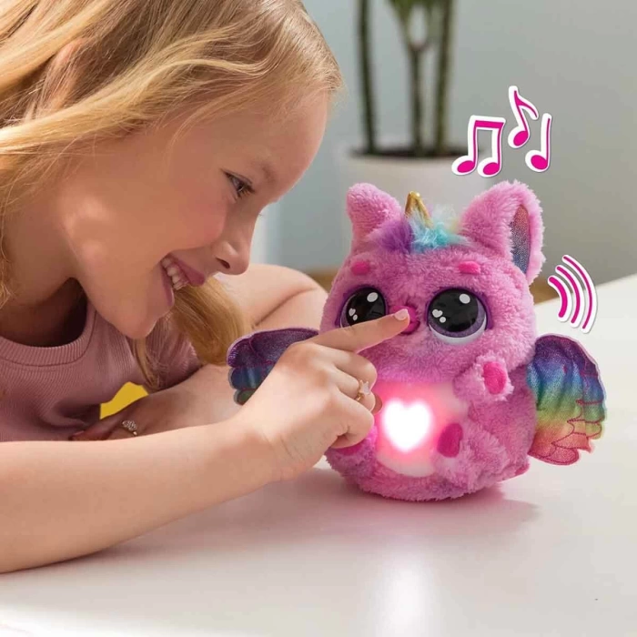 Sesli ve Işıklı Hatchimals Alive Mystery Hatch Pufficorn İnteraktif Peluş Sürpriz Yumurta