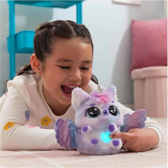 Sesli ve Işıklı Hatchimals Alive Mystery Hatch Pufficorn İnteraktif Peluş Sürpriz Yumurta