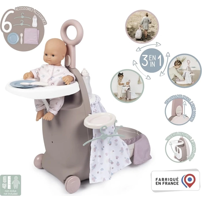 Smoby Baby Nurse 3ü 1 Arada Oyuncak Bebek Seyahat Seti 220374